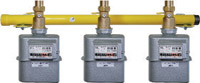 Exemple d'installation pour 3 compteurs de gaz à buse unique